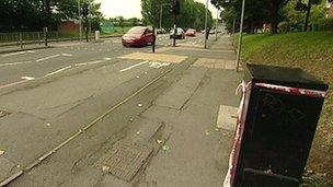 Road where officer was hit