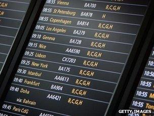 Flight departure board