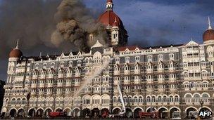 Taj Mahal Hotel in Mumbai following attacks in 2008