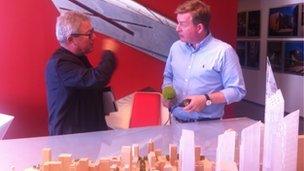 Daniel Libeskind speaks to the BBC's Mark Carruthers