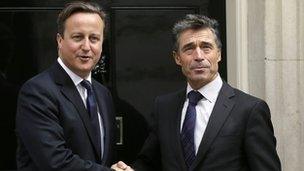 David Cameron meets Nato secretary general Anders Fogh Rasmussen