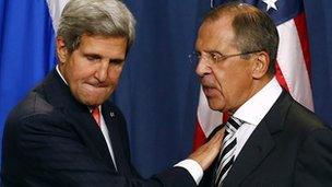 John Kerry and Sergei Lavrov