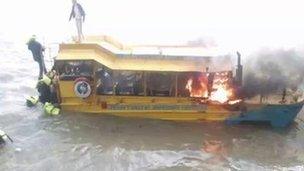 Many people jumped into the river from the London Duck Tours craft.