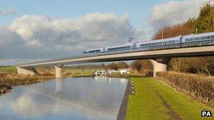 Artist's impression of HS2 train