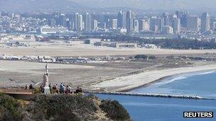 Ocean and the San Diego skyline