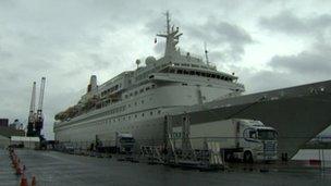 The Boudicca arrived back in Belfast in the early hours of Thursday morning