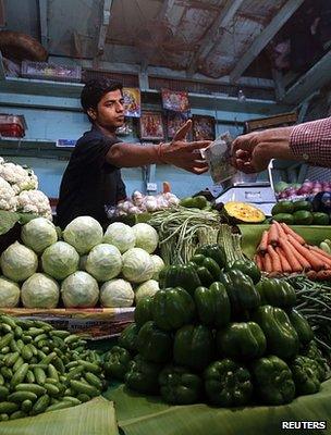 Market vendor, India (Image: Reuters)