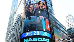 Nasdaq sign Facebook