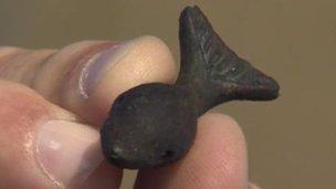 Dolphin artefact found at Barber's Point, Aldeburgh