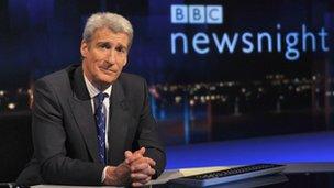 Jeremy Paxman at Newsnight desk