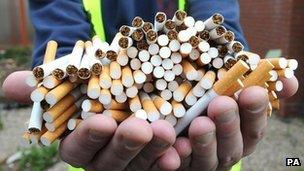 Cigarettes seized by customs officers