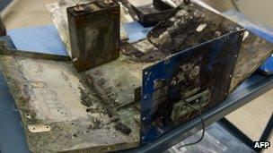 A damaged 787 Dreamliner battery