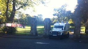 Police at Alexandra Park, close to where the man was found