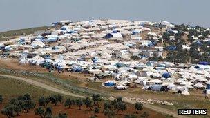 A refugee camp near Atma on the Turkish border