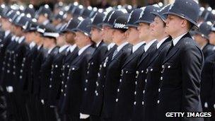 New recruits to the police at the hendon training college