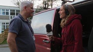 Head teacher John Perry speaking to BBC Cornwall’s Amy Gladwell