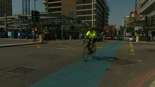 Cycle superhighway in Aldgate