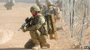 British soldier training in Afghanistan