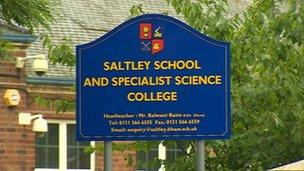 Saltley School sign