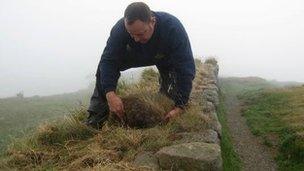 Stonemason on Hadrian's Wall