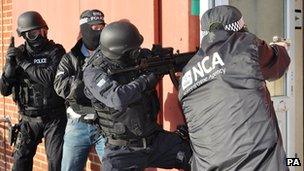 NCA officers on training exercise