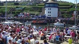 Activities take place all around the harbour area during the Whitehaven Festival