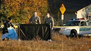 Police at the scene of the shooting in Santa Rosa. 22 Oct 2013