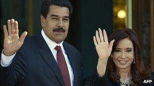 Venezuela's Nicolas Maduro and Argentina's Cristina Fernandez de Kirchner