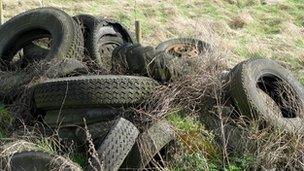 Dumped tyres