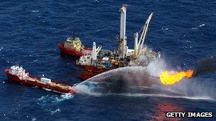 A picture of BP's 2010 oil spill in Mexico