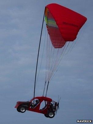 Maverick flying car in the air