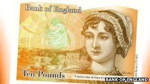 Bank of England Austen banknote design