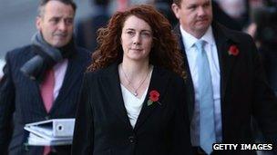 Rebekah Brooks arriving at court