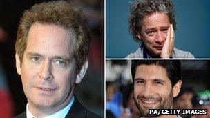 Clockwise from left: Tom Hollander, Dexter Fletcher, Kayvan Novak