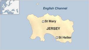 Map of Jersey showing