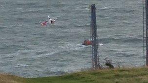 Rescuers at cliffs near Swanage