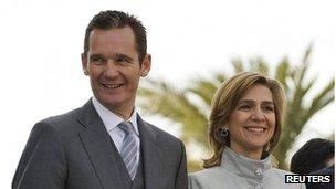 Archive photo of Inaki Urdangarin (left) and his wife, Princess Cristina, 2011