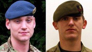 Corporal Brent McCarthy (left) and Lance Corporal Lee Davies
