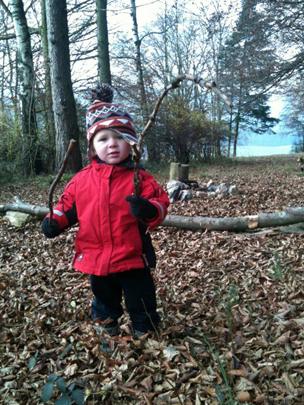 Boy with sticks