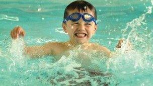 A swimmer in Worcester's pool