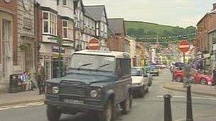 Newtown town centre facing Broad Street