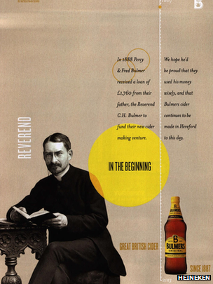 The Bulmers advert, featuring Hugh Price Hughes instead of C. H. Bulmer