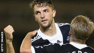 Jay Rodriguez celebrates scoring for Southampton