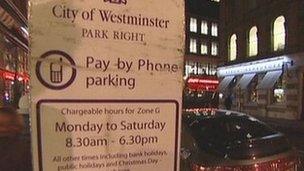 Parking notice in Westminster