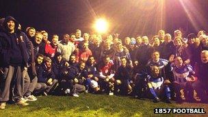 Fans and players at the Pioneer Cup