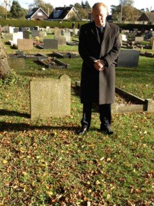 Det Insp Andy Guy at unmarked grave of woman with headless body found near Swaffham