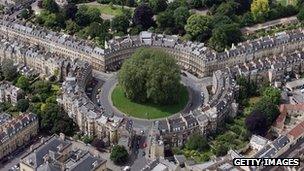 Aerial view of Bath