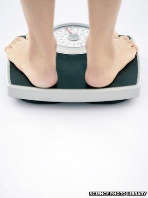 Person standing on scales