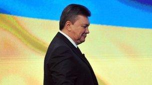 Ukrainian President Viktor Yanukovych at a press conference in Kiev on March 1, 2013.