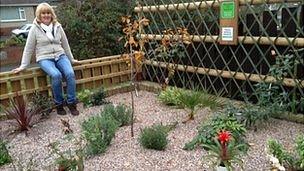 Neighbour Janette Nolan in the memorial garden